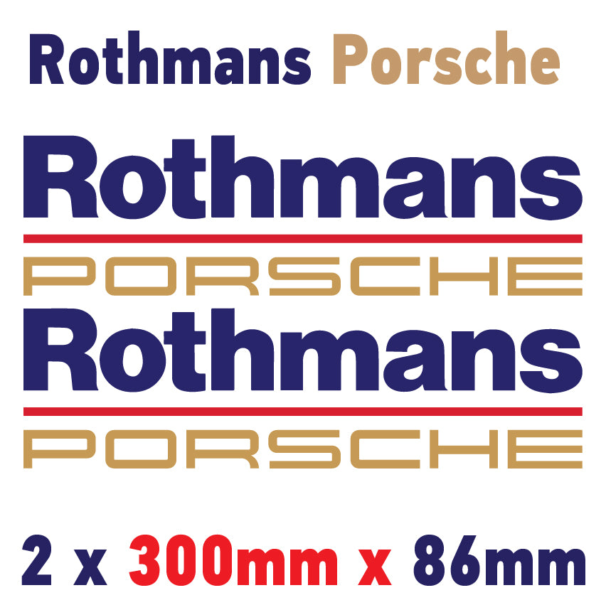 RPA1 Rothmans Racing Logo x 2 100mm - 1000mm laminated for Porsche