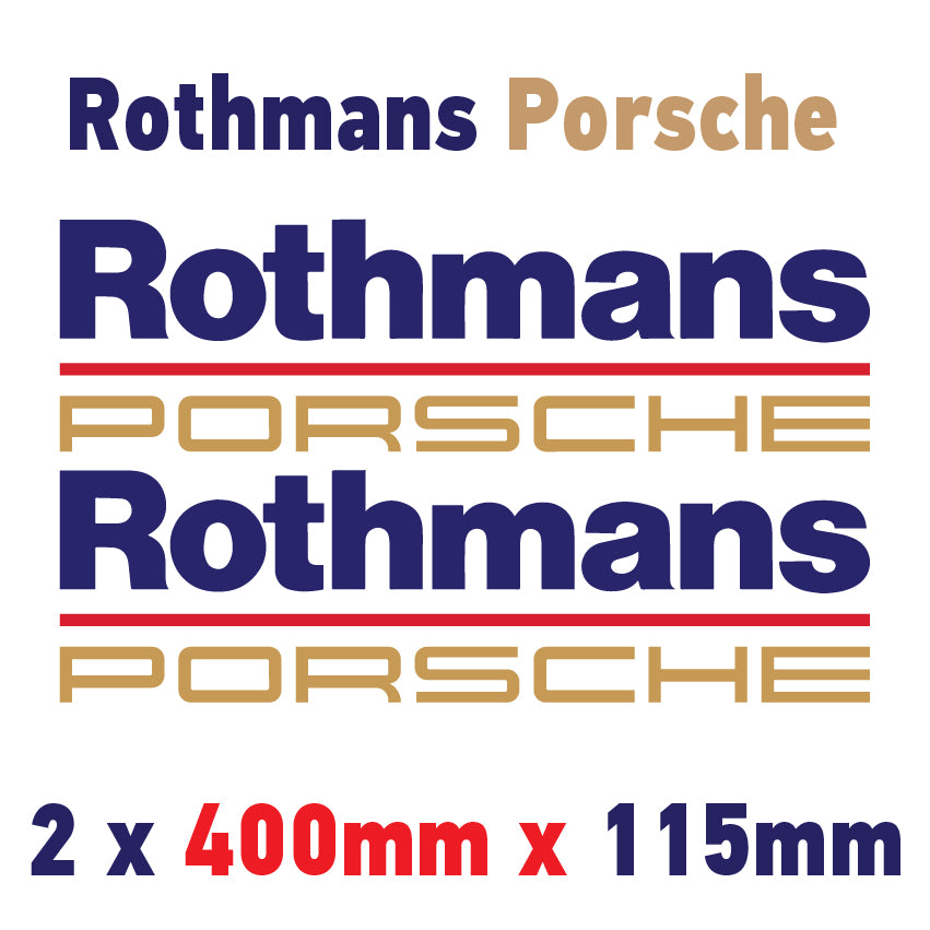 RPA1 Rothmans Racing Logo x 2 100mm - 1000mm laminated for Porsche