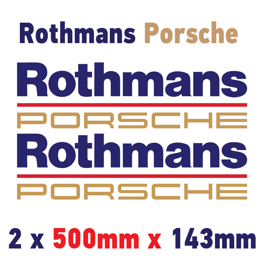 RPA1 Rothmans Racing Logo x 2 100mm - 1000mm laminated for Porsche
