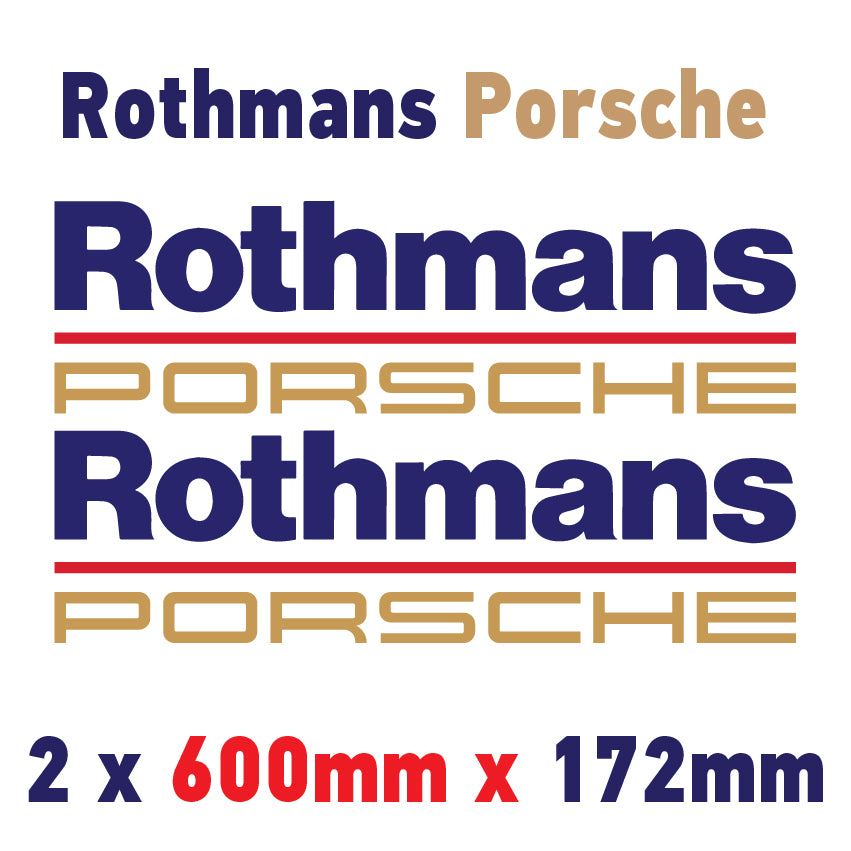 RPA1 Rothmans Racing Logo x 2 100mm - 1000mm laminated for Porsche
