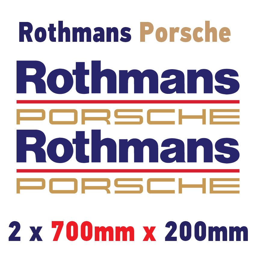 RPA1 Rothmans Racing Logo x 2 100mm - 1000mm laminated for Porsche