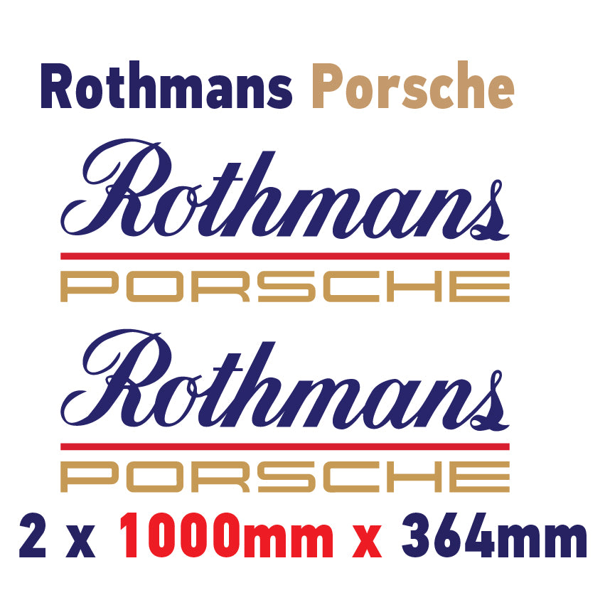 RPB Rothmans Racing Logo x 2 100mm - 1000mm laminated for Porsche