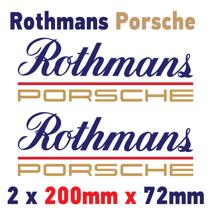 RPB Rothmans Racing Logo x 2 100mm - 1000mm laminated for Porsche