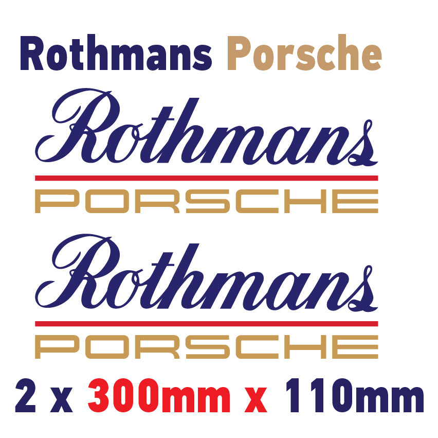 RPB Rothmans Racing Logo x 2 100mm - 1000mm laminated for Porsche