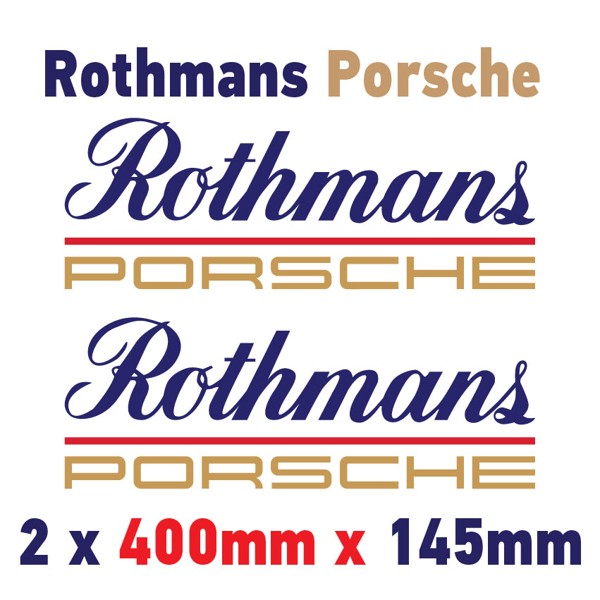 RPB Rothmans Racing Logo x 2 100mm - 1000mm laminated for Porsche
