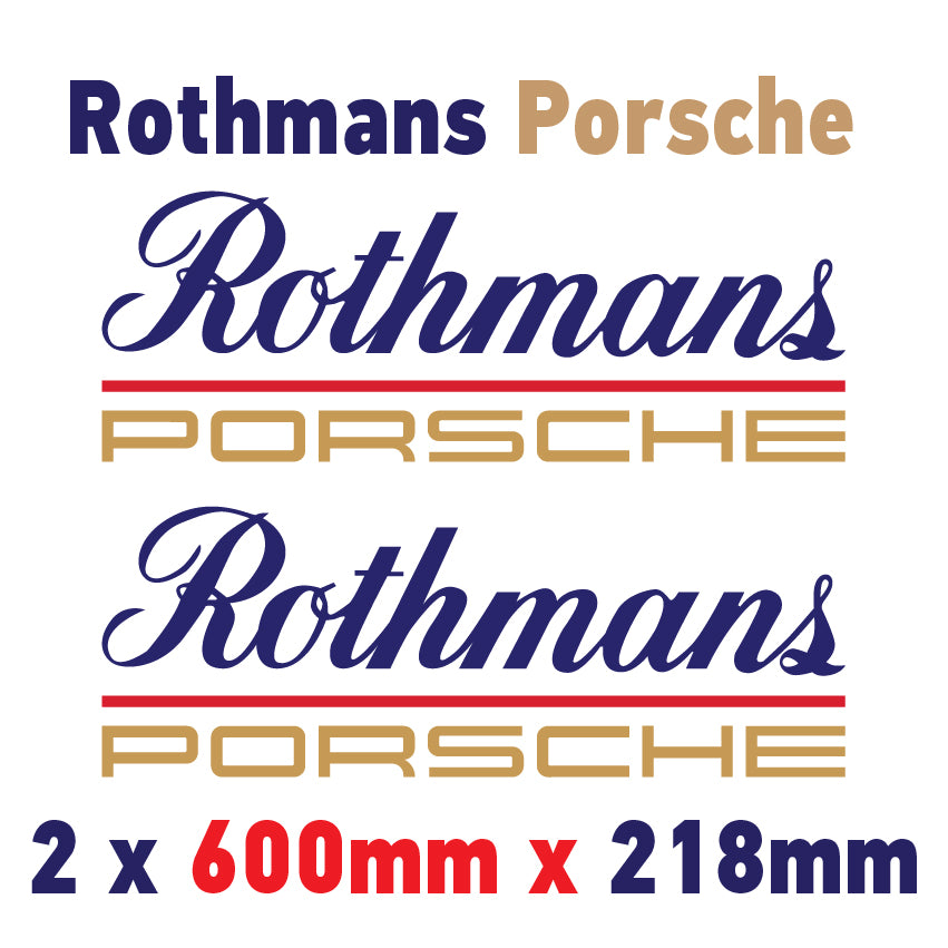RPB Rothmans Racing Logo x 2 100mm - 1000mm laminated for Porsche
