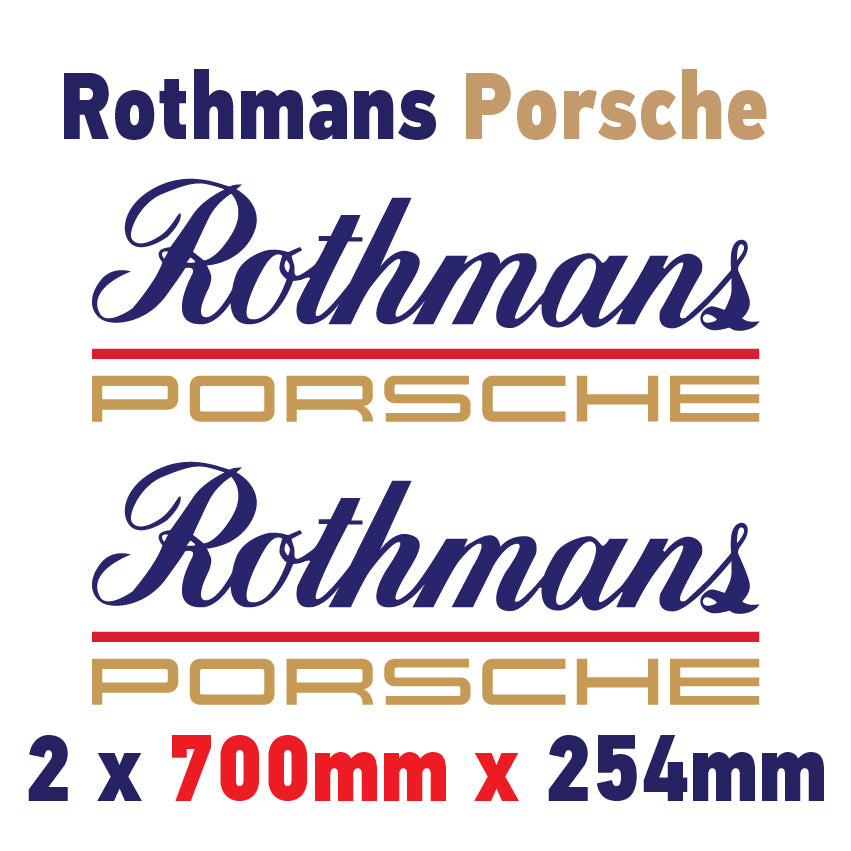 RPB Rothmans Racing Logo x 2 100mm - 1000mm laminated for Porsche