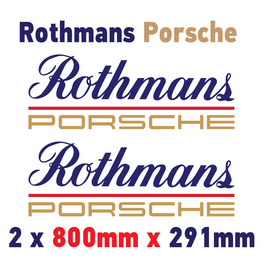 RPB Rothmans Racing Logo x 2 100mm - 1000mm laminated for Porsche