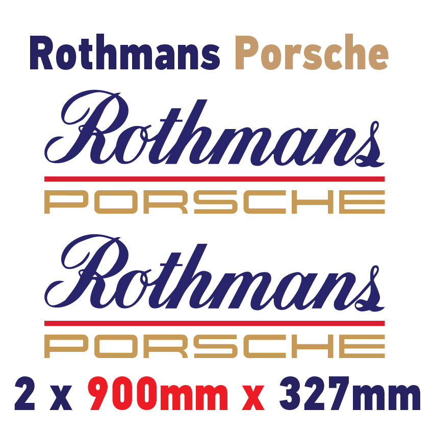 RPB Rothmans Racing Logo x 2 100mm - 1000mm laminated for Porsche