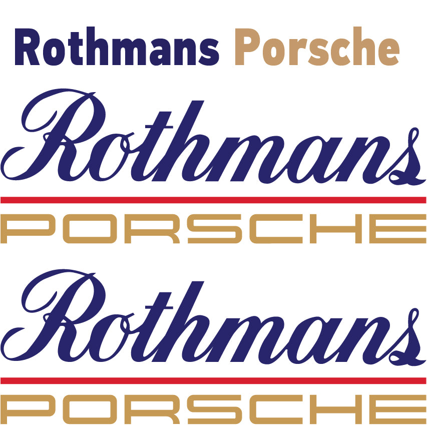 RPB Rothmans Racing Logo x 2 100mm - 1000mm laminated for Porsche