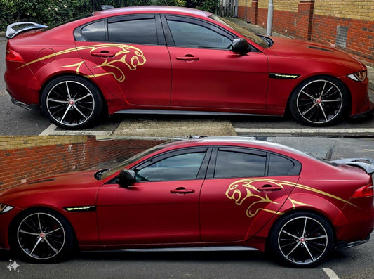 CUSTOM Leaping Big Cat graphics decals stickers