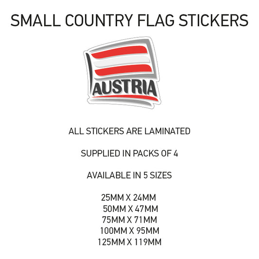 SCF02 Austria Small Country Flag Sticker 25mm x 24mm