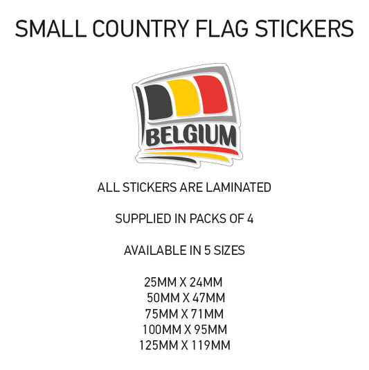 SCF03 Belgium Small Country Flag Sticker 25mm x 24mm