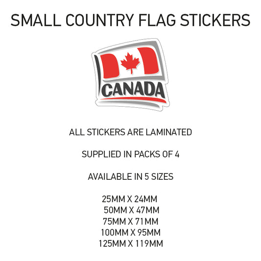 SCF04 Canada Small Country Flag Sticker 25mm x 24mm
