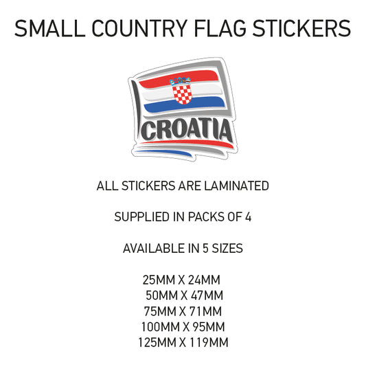 SCF05 Croatia Small Country Flag Sticker 25mm x 24mm
