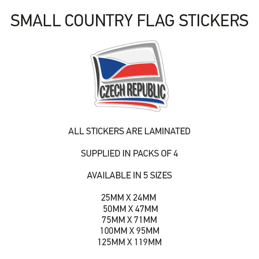 SCF06 Czech Republic Small Country Flag Sticker 25mm x 24mm