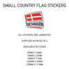 SCF07 Denmark Small Country Flag Sticker 25mm x 24mm