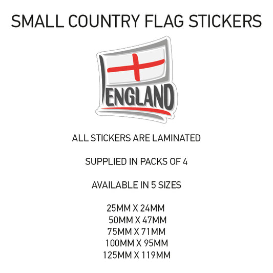 SCF08 England Small Country Flag Sticker 25mm x 24mm