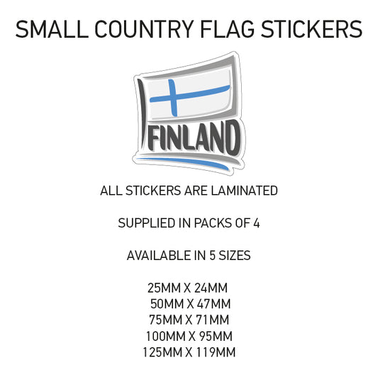 SCF09 Finland Small Country Flag Sticker 25mm x 24mm