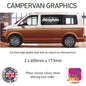 SCG01-SCG10 Adventure Awaits Graphics stickers fits all Motorhome and Campervans Various Designs Avilable