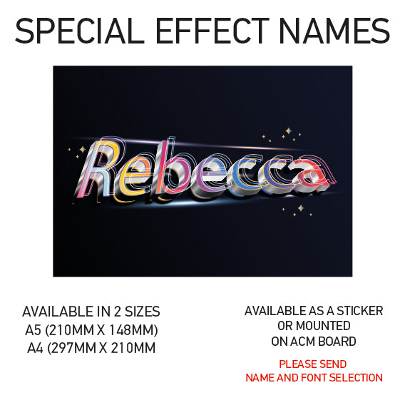 SEN01-60 Personalised Name door stickers kids bedroom Boy Girl Custom Nursery