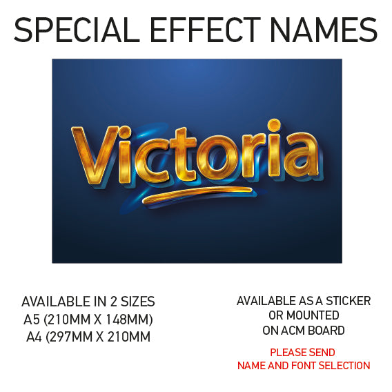 SEN01-60 Personalised Name door stickers kids bedroom Boy Girl Custom Nursery