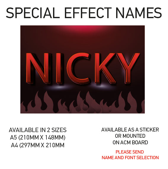 SEN01-60 Personalised Name door stickers kids bedroom Boy Girl Custom Nursery