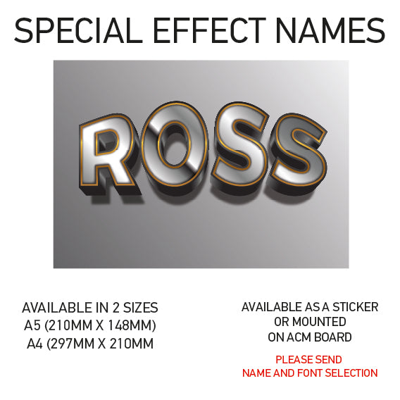 SEN01-60 Personalised Name door stickers kids bedroom Boy Girl Custom Nursery