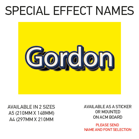 SEN01-60 Personalised Name door stickers kids bedroom Boy Girl Custom Nursery