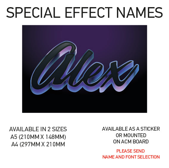 SEN01-60 Personalised Name door stickers kids bedroom Boy Girl Custom Nursery