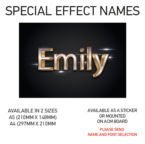 SEN01-60 Personalised Name door stickers kids bedroom Boy Girl Custom Nursery