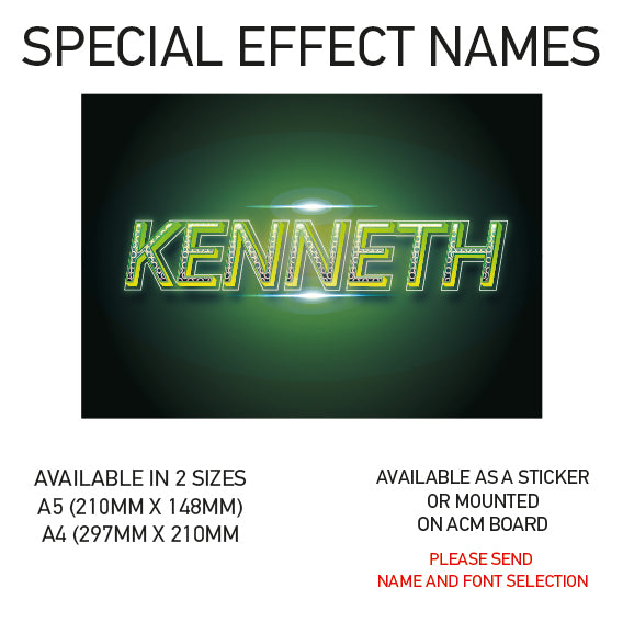 SEN01-60 Personalised Name door stickers kids bedroom Boy Girl Custom Nursery