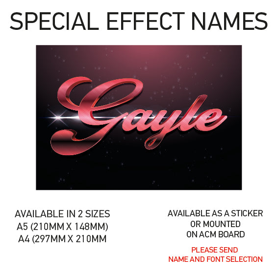 SEN01-60 Personalised Name door stickers kids bedroom Boy Girl Custom Nursery