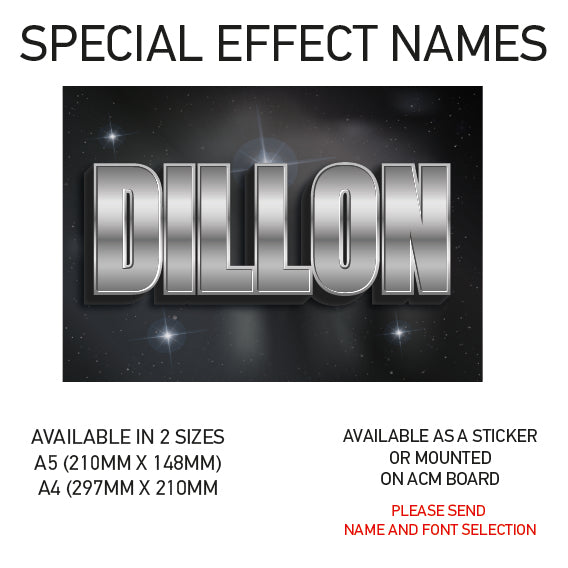 SEN01-60 Personalised Name door stickers kids bedroom Boy Girl Custom Nursery