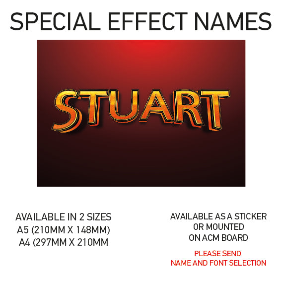 SEN01-60 Personalised Name door stickers kids bedroom Boy Girl Custom Nursery