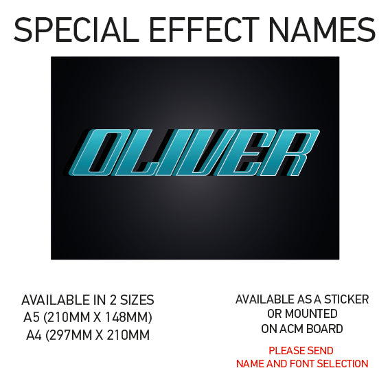 SEN01-60 Personalised Name door stickers kids bedroom Boy Girl Custom Nursery