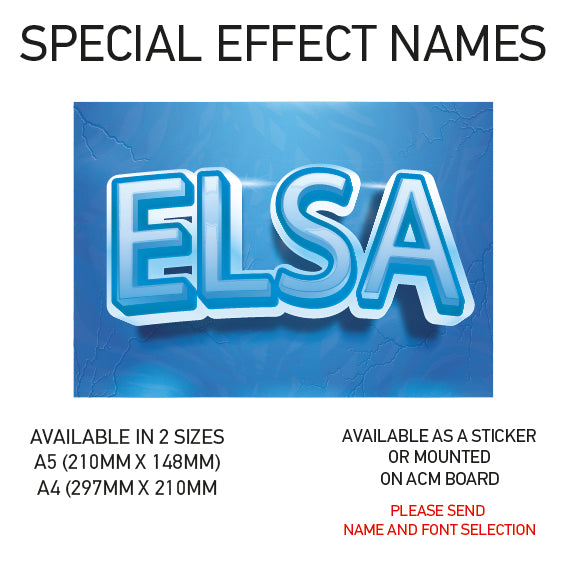 SEN01-60 Personalised Name door stickers kids bedroom Boy Girl Custom Nursery