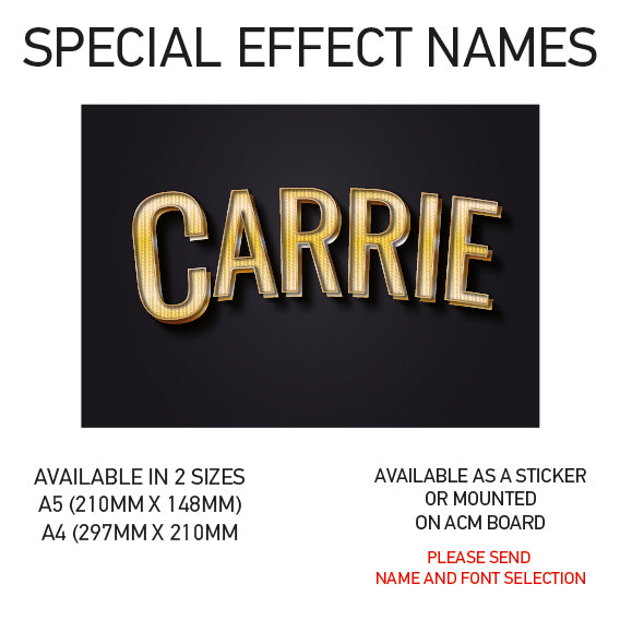SEN01-60 Personalised Name door stickers kids bedroom Boy Girl Custom Nursery