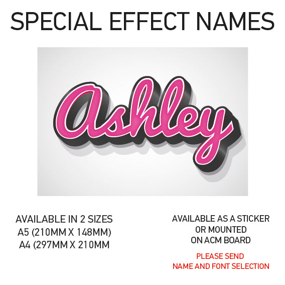 SEN01-60 Personalised Name door stickers kids bedroom Boy Girl Custom Nursery