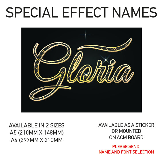 SEN01-60 Personalised Name door stickers kids bedroom Boy Girl Custom Nursery