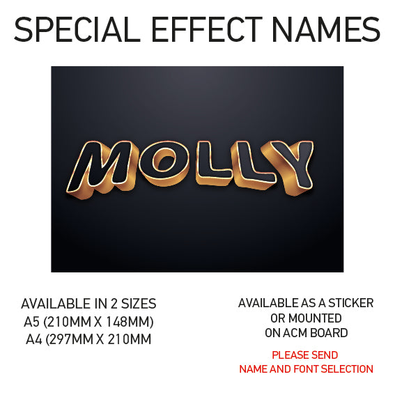 SEN01-60 Personalised Name door stickers kids bedroom Boy Girl Custom Nursery