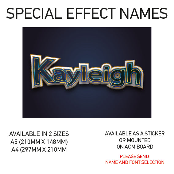 SEN01-60 Personalised Name door stickers kids bedroom Boy Girl Custom Nursery