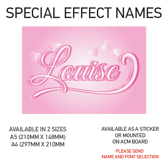 SEN01-60 Personalised Name door stickers kids bedroom Boy Girl Custom Nursery