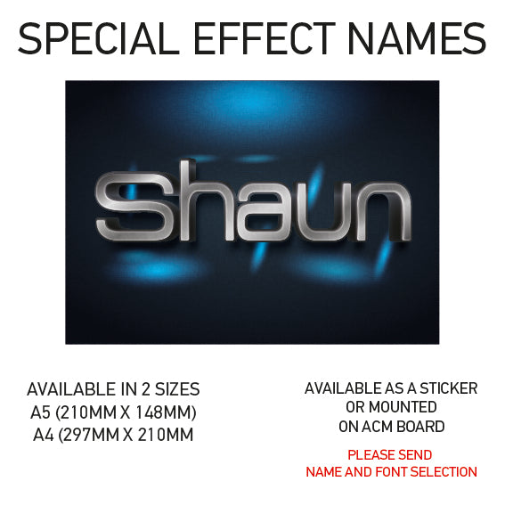 SEN01-60 Personalised Name door stickers kids bedroom Boy Girl Custom Nursery