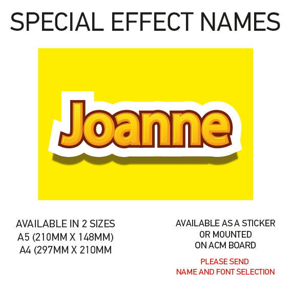 SEN01-60 Personalised Name door stickers kids bedroom Boy Girl Custom Nursery