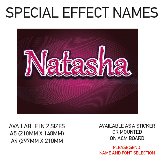 SEN01-60 Personalised Name door stickers kids bedroom Boy Girl Custom Nursery