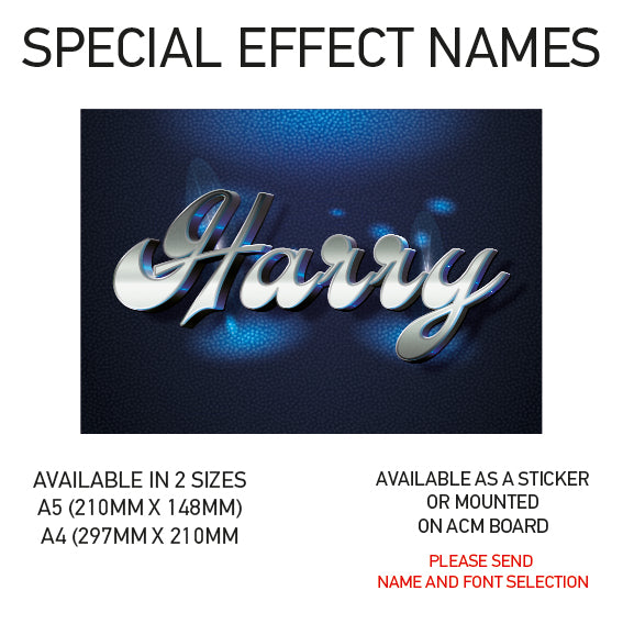 SEN01-60 Personalised Name door stickers kids bedroom Boy Girl Custom Nursery