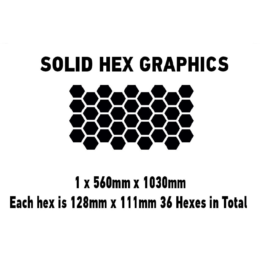 SHEX01 Car Solid Medium Hexagon Camouflage Side Kit Honeycomb Stickers Graphics