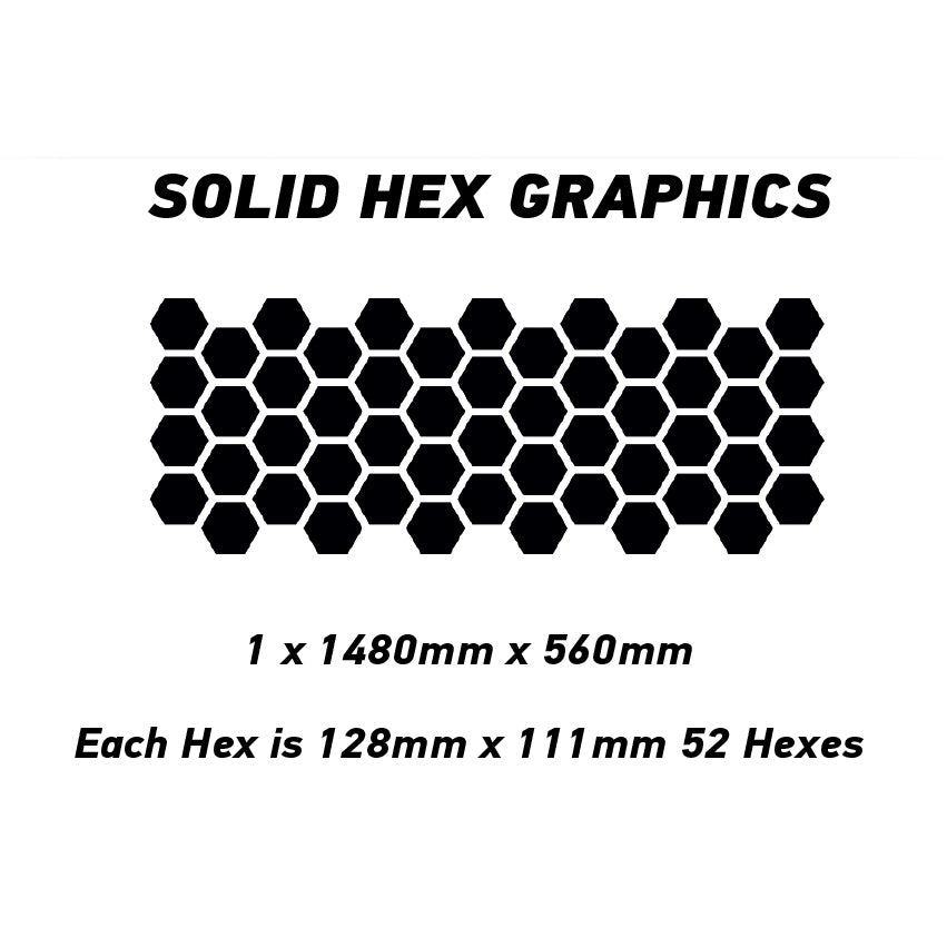 SHEX02 Car Solid Medium Hexagon Camouflage Side Kit Honeycomb Stickers Graphics