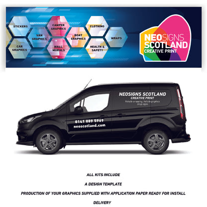 VAN01 Small Van Graphics Kit Sign Writing Vehicle lettering Livery signs Text only